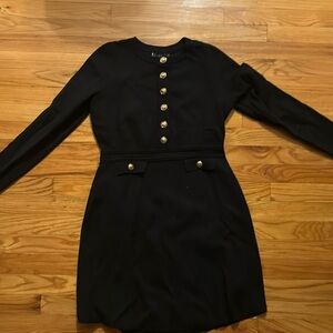 NENONA Women's Crew Neck Bodycon Sweater Long Sleeve Button Elegant Mini Dress